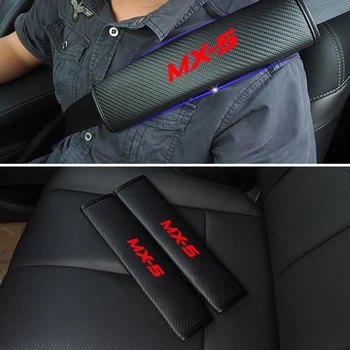 Para el MAZDA MX-5 MX5 Coche del Cinturón de seguridad Almohadillas de Confort de la Correa del Cinturón de seguridad Cubre el Cojín Desmontable y Lavable del Hombro del Cinturón de seguridad 2Pcs
