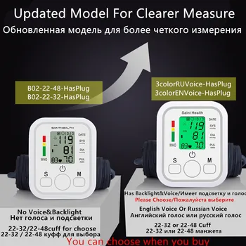 Para el ruso Tonómetro Automático de Brazo Digital Monitor de Presión Arterial Digital lcd Sphgmomanometer Ritmo Cardíaco del Pulso del Medidor de BP Monitor