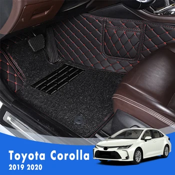 Para El Toyota Corolla 210 210 2019 2020 De Lujo De Doble Capa Lazo De Hilo De Coche Alfombras De Piso Interiores Auto Alfombras Accesorios