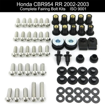 Para Honda CBR954RR 2002 2003 Moto Carenado Completo Kit de Clips Completo Carenado Completo Kit de Pernos de Acero Inoxidable