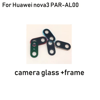 Para Huawei nova 3 nova3 PAR-AL00 Trasera de la Cámara Lente de Cristal +Cámara Cubrir Marco del Círculo de la Vivienda de Reemplazo de Piezas