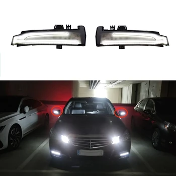 Para Mercedes-Benz W221 W212 W204 W246 Blanco y Ámbar Dinámica del LED de Señal de Giro Luz de Espejo Retrovisor Indicador Luz Intermitente