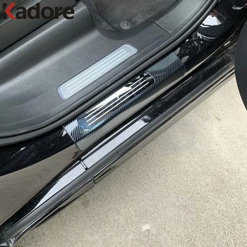 Para Volvo XC90 2016 2017 2018 2019 2020 Acero Inoxidable de la Puerta del Lado del Umbral de la Tira Protector de Rozaduras de la Placa de la etiqueta Engomada de Accesorios Exteriores
