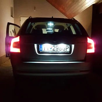 Para VW Skoda Octavia 1Z Roomster 5J CANBUS del Coche del LED Número de Luces de matrícula Libre de Errores 3528 SMD Blanco Número de Placa de la Lámpara