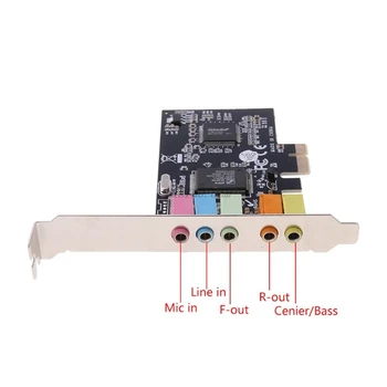 PCI-E de Audio Digital de la Tarjeta de Sonido 5.1 Capacitores Sólidos CMI8738 Chipset + Barrera