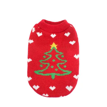 Perro De La Navidad Suéter Perro De Tejido De Punto Tejido De Punto Suéter Rojo Mascota Suéter Árbol De Navidad Rojo Suéter De Punto