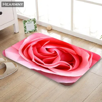 Personalizado Rojo de la Rosa de la Flor de la Estera del Piso/Baño/Cocina/Colchoneta Playa de Franela Esponja de Tela Impresos en 3D Shaggy Decoración Para el Dormitorio