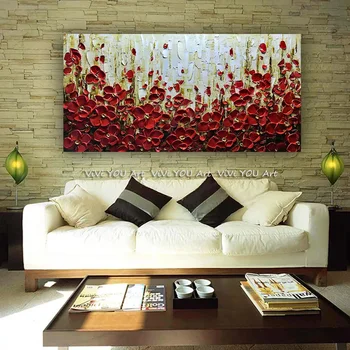 Pintado a mano 3Dflower Imagen de la Flor de la pintura al óleo Abstracta del arte hecho a Mano de Oro Moderna Aceite de árbol de Pintura de Decoración para la Sala de estar