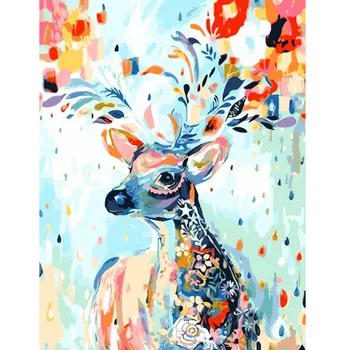 Pintar Por Números de BRICOLAJE Dropshipping 40x50 50x65cm Lindo lindo colorido leonado Animal Lienzo de la Boda Decoración de Arte imagen de Regalo