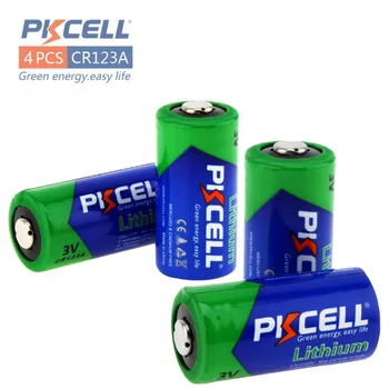 PKCELL 4 Piezas 2/3A Baterías CR123A CR123 CR 123 CR17335 123A CR17345(CR17335) 16340 3V Batería de las Baterías para Carmera