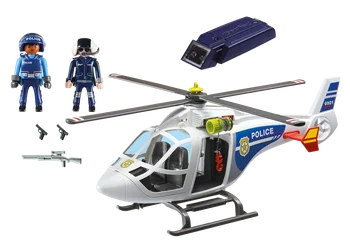 PLAYMOBIL®6921 helicóptero de la policía con luces LED, original, clics, regalo, niño, niña, juguete