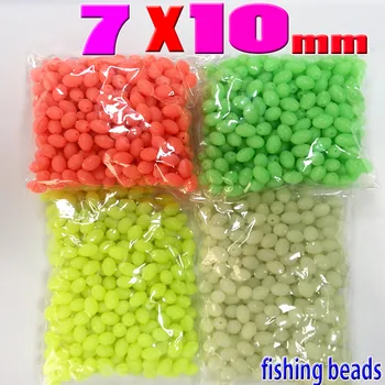Plástico suave perlas de la pesca en el mar sabiki accesorios tamaño:7 mm*10 mm cantidad:600pcs/lote diámetro del agujero:1.2 mm