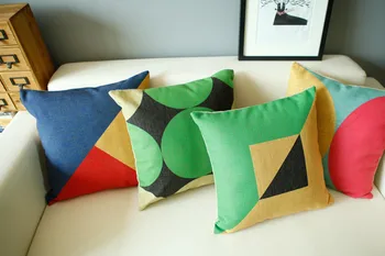Por encargo Creativo Nórdicos Geométrica de Lino almohada de algodón cojín Cuadrado de la Decoración del Hogar, cojines del sofá