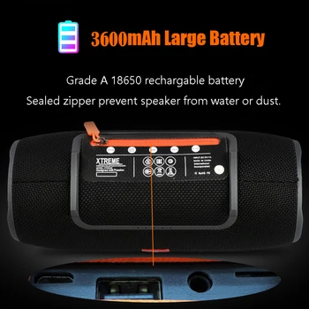 Portátil de Bluetooth del Altavoz de Subwoofer TWS 40W Impermeable al aire libre estéreo portátil Reproductor de Música, sistema de sonido de la columna de altavoces Con radio