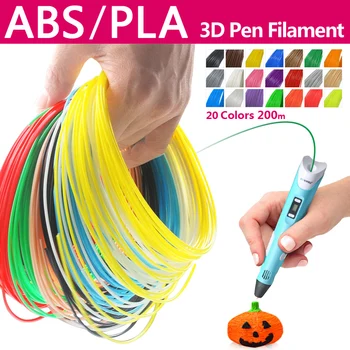 Producto de calidad pla/abs 1.75 mm 20 colores 3d pen filamento pla 1.75 mm pla filamento abs filamento 3d de la pluma de plástico 3d, filamento del arco iris
