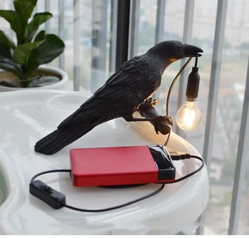 Pájaro de la Lámpara de la Mesa italiana Seletti luz de Aves Led lámpara de Escritorio de la Suerte de aves Sala de estar Dormitorio de la Mesilla de Raven de la lámpara de la Decoración del Hogar, Accesorios de