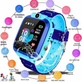 Q12 los Niños del Reloj Inteligente de los Niños Teléfono Reloj Smartwatch Para Niños Niñas Con Tarjeta Sim de la Foto de la prenda Impermeable IP67 de Regalo Para IOS, Android