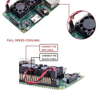 Raspberry Pi 3 Modelo B+(Plus) de Doble Ventilador del Sistema de Refrigeración del Módulo con Disipador de calor para la Pi3 B+ / NESPi Caso