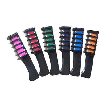 Recién 6 Pcs/Set Temporal del Cabello Tiza de Color Peine de Tinte Kits Desechables Cosplay Parte Pelos de Teñido de la Herramienta de Lápices de colores Para el Salón de Casa CLA88