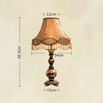 Retro lámpara de mesa de color bronce Cocina Comedor Cama Lados industrial lámpara de mesa con las Pantallas de la boda deco led de la lámpara de la mesita