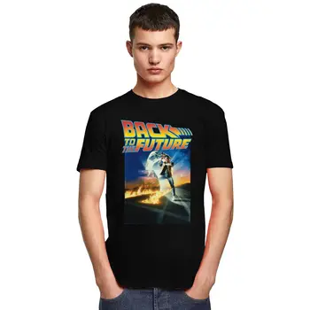 Retro Regreso Al Futuro, Camiseta para hombre Algodón Casual T-shirt de Manga Corta Aventura de ciencia-ficción de la Película Camiseta Tops Ropa de Regalo