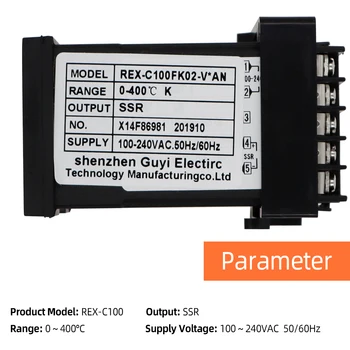 REX-C100 Controlador de Temperatura PID Termostato SSR salida 0-400 °C con K Termopar termómetro 40% de descuento