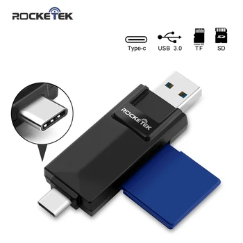 Rocketek de tipo c, usb 3.0 otg teléfono tipo c multi 2 en 1 lector de tarjetas de memoria 5 gbps adaptador para SD/TF micro SD de accesorios de ordenador.