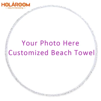 Ronda Toalla de Playa Con Borlas Personalizar Impreso para Colgar en Pared Tapiz Manta de Baño de Microfibra 150cm Toalla de Playa Toalla de playa