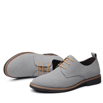 ROXDIA la marca de moda rebaño de los hombres zapatos de vestir pisos de oxford hombre casual zapatos de cordones para hombre trabajara mocasines más el tamaño de 39-48 RXM116