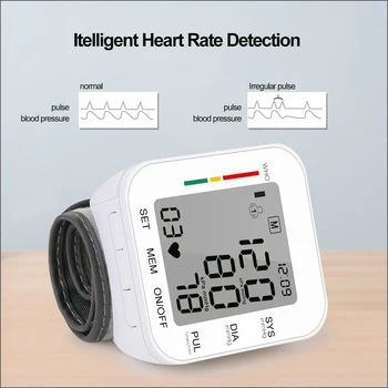 RZ Digital de Muñeca Monitor de Presión Arterial de Pulso golpe de Corazón Medidor de Equipos Médicos Tonómetro BP Mini Esfigmomanómetro