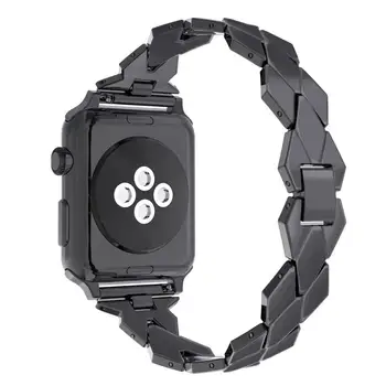 Rómbico correa para Apple de la banda de reloj de 44 mm 40 mm 38 mm de Metal de la correa de pulsera de correas de acero inoxidable pulsera de iWatch serie 3 4 5 se 6