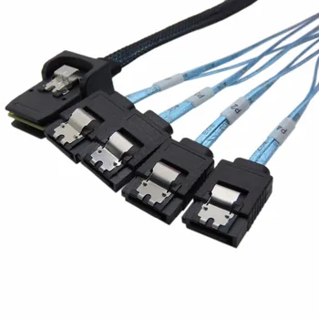 Sas, sata cable Interno SFF8087 Mini SAS 36pin Macho W/Seguro Para SATA de 7 pines Hembra (X4) hacia el Cable Multiconector
