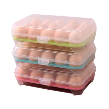 Se pueden Apilar Refrigerador Huevo de la Caja de Almacenamiento de 15 de Huevo Cuidado de los utensilios de Cocina Con Un Polvo a Prueba de contenedores de Almacenamiento de Alimentos Organizador