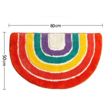 Semi-circular de la alfombra del Piso del Color del arco iris de Baño antideslizante Esteras Absorbentes Casa Sala de estar Dormitorio Puerta Lindo de la Historieta del Mat