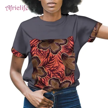 Señora Camiseta de Verano Ropa de Calidad 2021 Caliente de la venta Bazin Riquezas Patrones de África Cera de Algodón de las Mujeres de la Moda Superior WY6413