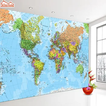 ShineHome-Costumbre Moderna Mapa del Mundo Fondos de pantalla 3d de la Foto de fondo de pantalla Mural para la Pared de la Sala Papeles de Decoración para el Hogar Sofá TV de Fondo