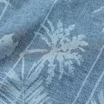 SIMWOOD 2020 de Verano de manga corta de mezclilla de las camisas de los hombres causal de procesamiento Láser de coco árbol de impresión de Hawaii de vacaciones