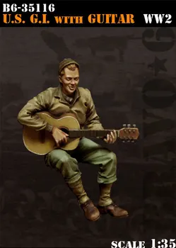Sin pintar Kit 1/ 35 de estados UNIDOS G. I. con la Guitarra incluyen 1 soldado de la figura Histórica de Uncolor Figura Kit de Resina