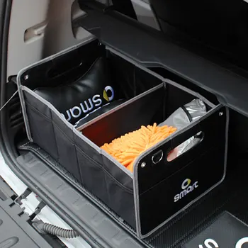 Smart 450 451 453 fortwo forfour plegable negro de la caja de almacenamiento de la bolsa de tela oxford organizador de coche de estilo accesorio de malla en el tronco