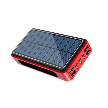 Solar Power Bank 50000mAh 4 USB Tipo C de la Batería Externa Cargador Powerbank de Xiaomi iPhone 11 iPad Poverbank con Luz de Camping