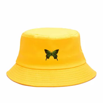 Sombrero de cubo de mujeres sombreros lindos панамы Mariposa Azul de la protección del Sol nuevo de la moda de otoño de la cuenca del sombrero sombrero de encargo del logotipo