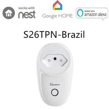 SONOFF S26 BR WiFi Smart Socket Inalámbrica Plug APLICACIÓN de Control Remoto de Tapones de Temporización de la Salida de Poder de Smart del Interruptor de Inicio Con Google