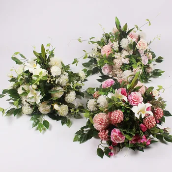 SPR 35CM centro de mesa de flores de bola de la boda de flores artificiales acuerdo para el arco de 2m 1m tapete de mesa de mesa para boda de la flor