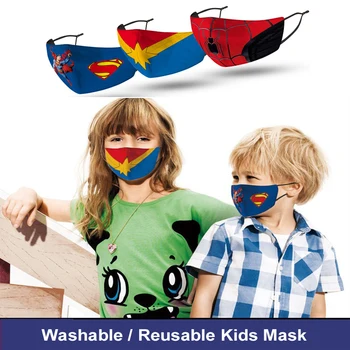 Super de Moda Héroe de América del Capitán Niños Máscaras de Puro Algodón Reutilizable Lavable Niños Niñas Niños Máscaras Máscaras de dibujos animados los Niños
