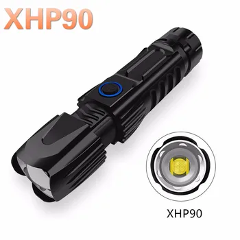 Super Potente Xlamp XHP70.2 XHP90 LED Linterna Antorcha LED USB XHP50 de la Lámpara Zoom Táctica de la Antorcha 18650 Batería 26650 batería Recargable de