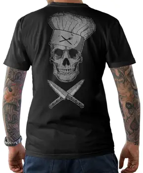 T-Shirt Chef Cráneo Cocinar Cráneo Chef Cosas Más Extrañas Diseño De La Camiseta De 2020 Nuevas Mangas Cortas De Algodón Camiseta De Moda