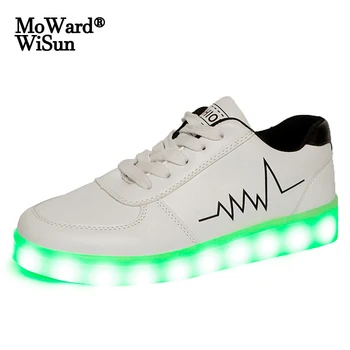 Tamaño de 30 a 44 Niños Casual Zapatos Con Luces de Carga USB Luminoso Zapatillas de deporte para los Niños Chicos que brilla intensamente Led Zapatos Niñas Zapatos Iluminado
