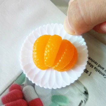 Tanduzi Mayoreo 100 PIEZAS de Plástico Falso Naranjas Miniaturas Kawaii Simulación de la Fruta Mini Falso Alimentos Simulación de Naranja DIY Deco Partes