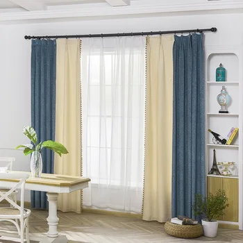 Tela Chenille geométricas cortinas opacas para la sala de estar cocina europea dormitorio listo cortinas