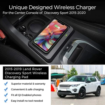 Teléfono móvil Cargador para Land Rover Discovery Sport-2020,en el Centro de la Consola Wireless Charging Pad Mat para Todos los QI Habilitado Phon
